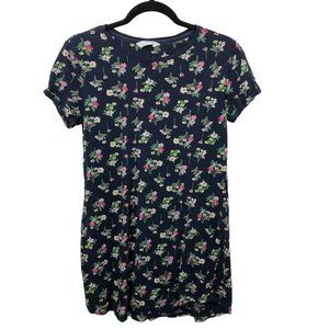 Sleep Well Navy Floral Round Neck Short Sleeve Nightshirt Size 8
